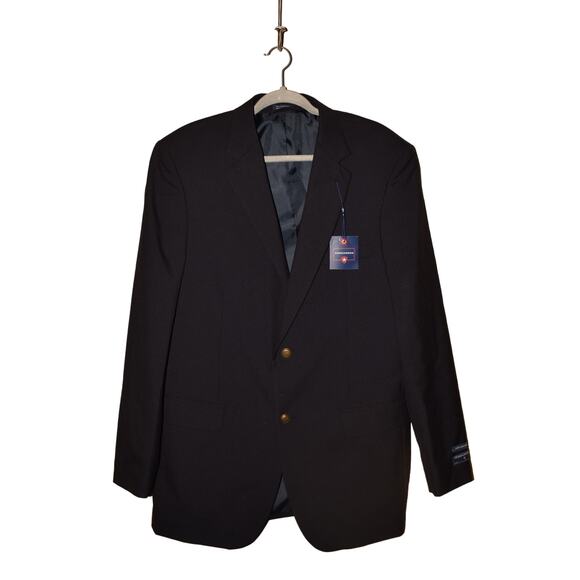 SADDLEBRED NEW $250 Navy Wool Blend 2-Button Performance Blazer Jacket Men's 42L - Picture 1 of 5